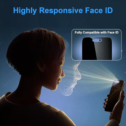 OneFish for iPhone 15 Plus / 16 Plus 360° Privacy Screen Protector ，2Pack | 4-Way Anti-Spy 9H Tempered Glass, 3D Curved Edges, Scratch Resistant ，Case-Friendly & Easy Installation ， Anti-Fingerprint - size: iPhone 16 Plus