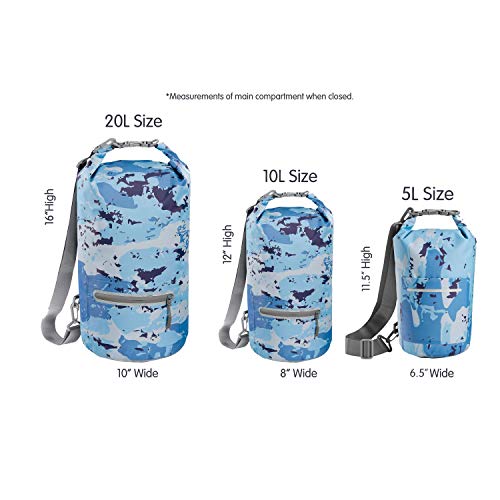 Skog Å Kust DrySak Roll Top Waterproof Bag, 5, 10 & 20 Liter - color: Blue Camo, size: 5 Liter