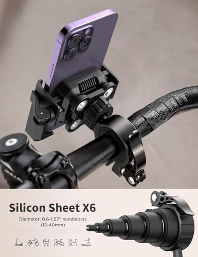 RESPECTED BRO Motorcycle-Phone-Mount & Bike Phone Holder - Durable Phone Holder for Bike and Motorcycle, Bicycle Phone Mount, Fits All Smartphones (Black) - color: Black