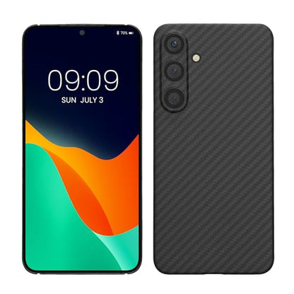 kalibri Aramid Fiber Case Compatible with Samsung Galaxy S24 - Case Super Slim Strong Protective Phone Cover - Black Matte - size: Galaxy S24