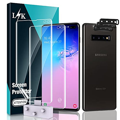 L K [3 Pack] Screen Protector for Samsung Galaxy S10 Plus, [Self Healing] [in-Display Fingerprint] HD Effect Flexible Film