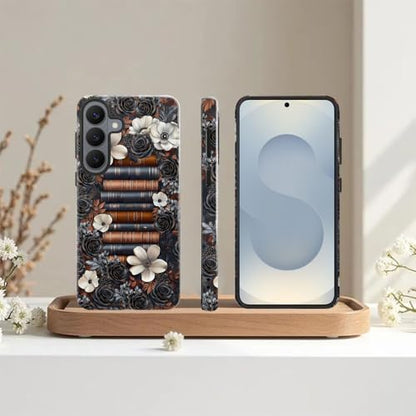 Case for Samsung Galaxy S26 Plus,Camera Protection Soft Glossy Phone Case - Book Flowers Retro - color: Book Flowers Retro, size: Samsung Galaxy S26 Plus