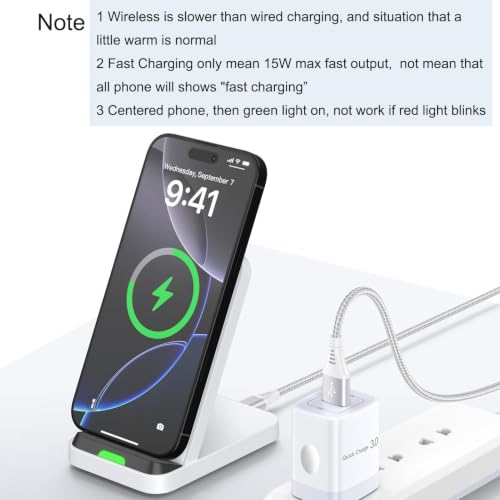for Google Pixel 11 10 9 8 Pro XL 10a, Wireless Charger Phone Stand Station - color: Bright White, style: wireless charger with adapter