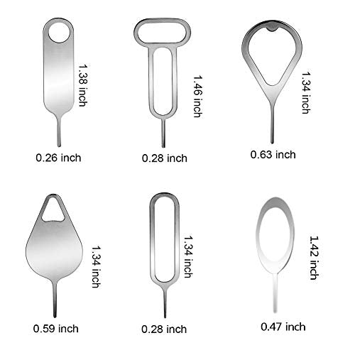 7Pcs SIM Card Removal Openning Tool Tray Eject Pins Needle Opener Ejector Compatible with All iPhone Apple iPad HTC Samsung Galaxy Cell Phone Smartphone Watchchain Link Remover (7Styles)