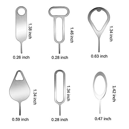 7Pcs SIM Card Removal Openning Tool Tray Eject Pins Needle Opener Ejector Compatible with All iPhone Apple iPad HTC Samsung Galaxy Cell Phone Smartphone Watchchain Link Remover (7Styles)