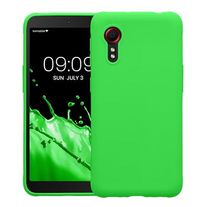 kwmobile Case Compatible with Samsung Galaxy Xcover 5 Case - Soft Slim Protective TPU Silicone Cover - Neon Green - color: neon green