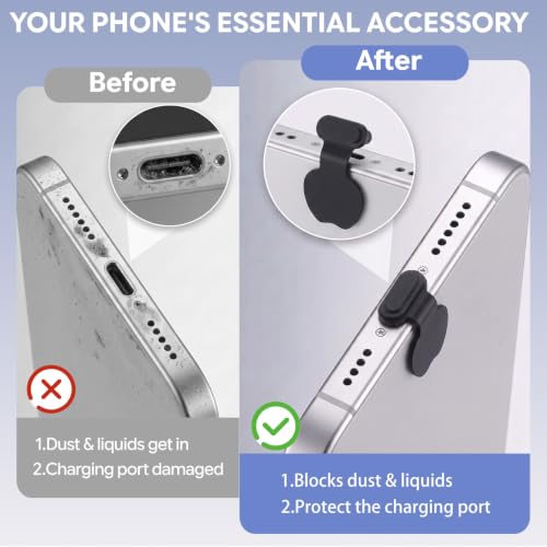 40 Pcs Silicone Anti-Lost USB C Dust Plug Cover for iPhone 17/16/15 Series - size: 40Pcs Silicone Dust Plug