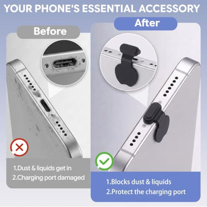 40 Pcs Silicone Anti-Lost USB C Dust Plug Cover for iPhone 17/16/15 Series - size: 40Pcs Silicone Dust Plug