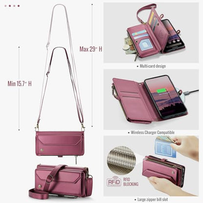 for Google Pixel 10a 6.3" Case, Women Men Multi-Function Wallet Case with Stand RFID Blocking Includes Shoulder Strap Wrist Strap Google Pixel 10a (Red) - color: Red