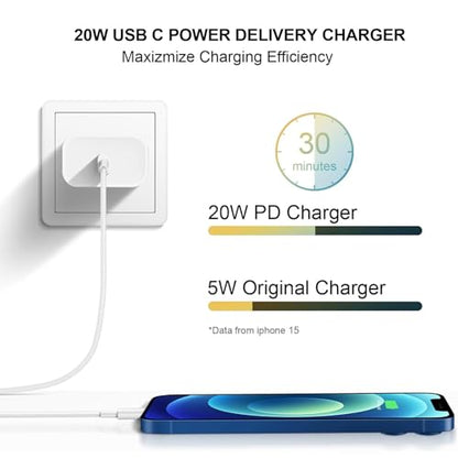 iPhone 17 16 15 Charger: Fast Charging USB C Charger i Phone 17 16 Charging - color: 3PACK White