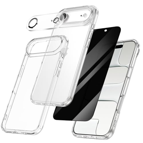 Maxdara for iPhone Air Clear Case with Privacy Screen Protector | 3 in 1, with Privacy Screen Protector Anti-Peep, Camera Protection, Anti-Yellowing Shockproof Cover - color: B-Clear, size: for iPhone AIR