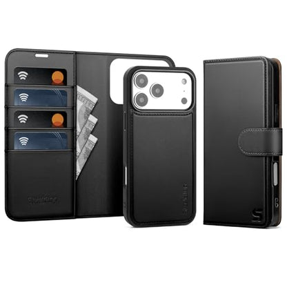 Shieldtop Compatible with MagSafe iPhone 17 Pro Max Wallet Case,Black | 2 in 1 Detachable Magnetic,Credit Card Holder Slots,RFID Blocking,PU Leather,Kickstand,Flip Folio Phone Cover for Men & Women - color: Black, size: KFT-iP 17 Pro Max - 6.9"