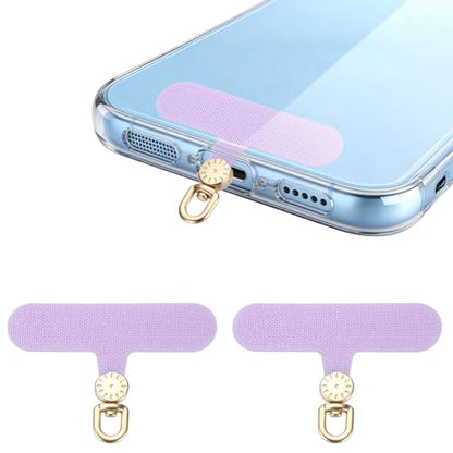 uxcell Rotating Phone Lanyard Tab Ultra-Thin No-Adhesive Phone Tether Patch - color: Gold Dial, Purple Patch