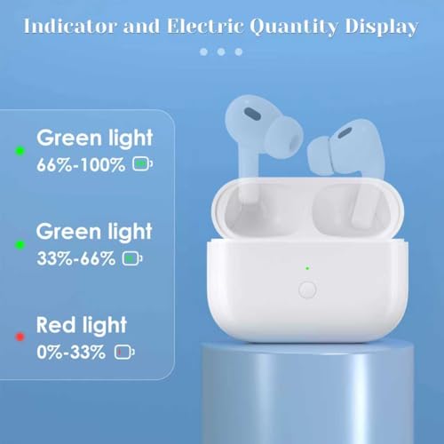 Compatible for AirPods Pro 1st 2nd Gen Wireless Charging Case, L Charging Port Replacement for Airpod Pro 2 Charging Case with Bluetooth Pairing Sync Button - size: 2.39"(Pro 2 Case-L)