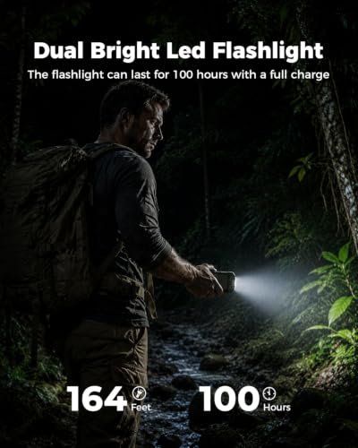BLAVOR Solar Power Bank 10,000mAh Portable Wireless Charger for Cell Phones - color: Olive Green