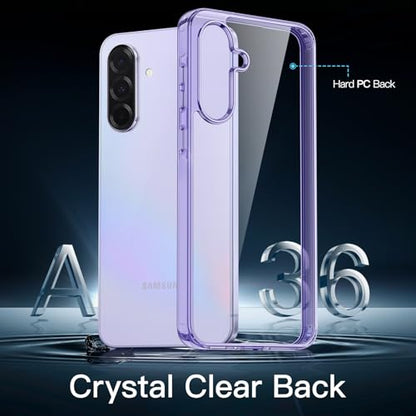 JETech Case for Samsung Galaxy A36, Anti-Yellowing, Lavender | Shockproof Protection, Scratch Resistant Hard PC Back, Durable Transparent TPU Bumper - color: Lavender, size: Galaxy A36