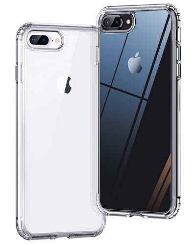 ONES for iPhone 8 Plus / 7 Plus Slim Case Clear, [PC + TPU Hybrid] Military-Grade Drop Protection[Anti-Yellowing], Shockproof Silicone Hard Cover, Transparent Case - color: HD Highly Clear, size: iPhone 8Plus / 7Plus