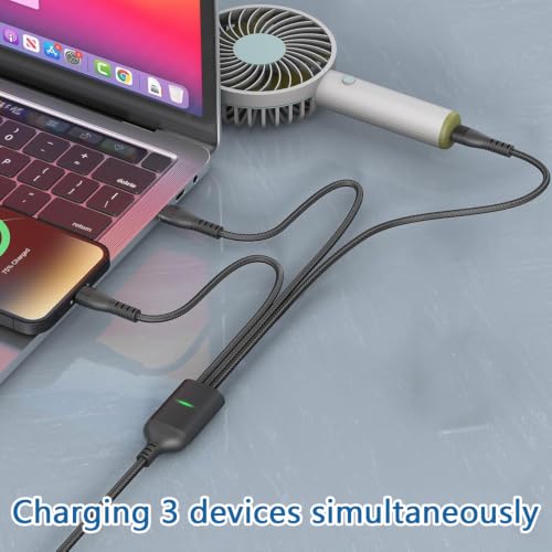 Awnuwuy 100W Multi 3 in 2 Charge Cable for Lightning/USB C/Micro, 4FT - size: AC to C+L+M(10FT)