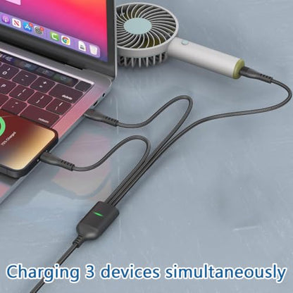 Awnuwuy 100W Multi 3 in 2 Charge Cable for Lightning/USB C/Micro, 4FT - size: AC to C+L+M(10FT)