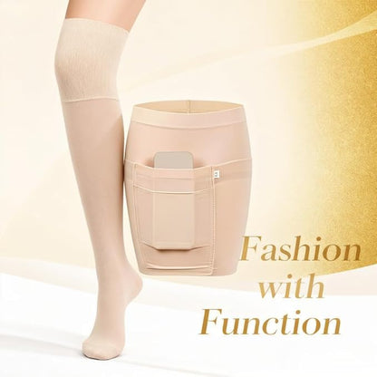 Thigh Phone Purse: 2 PCS Garter Wallet with Pockets for Phone and Credit Card, Women's Anti-Slip Thigh Pouch,Thigh Bands