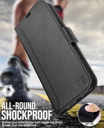 OCASE Compatible with iPhone 17 Pro Wallet Case, PU Leather Flip Folio Case with Card Holders RFID Blocking Kickstand [Shockproof TPU Inner Shell] Phone Cover 6.3 Inch 2025, Retro Graphite - color: Retro Graphite