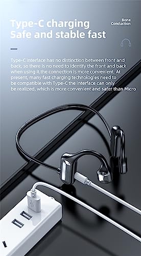 Bone Conduction Headphones - 2024 New Waterproof Bone Conduction Head Phones with Mic, 5.3 Open-Ear Earbuds Sports Headphones Ear Bone Running Music Headphones (Blue) - color: Blue