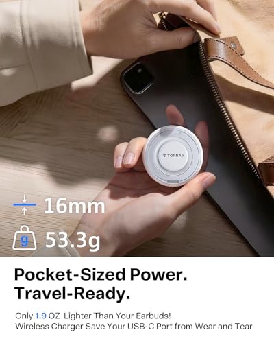 TORRAS Qi2.2 25W Wireless Charger, Magnetic Charger for iPhone Duo/18 Pro Max, Samsung Galaxy S26 S25, Phone Wireless Charger, Phone Charger Stand with Cable and Plug, White