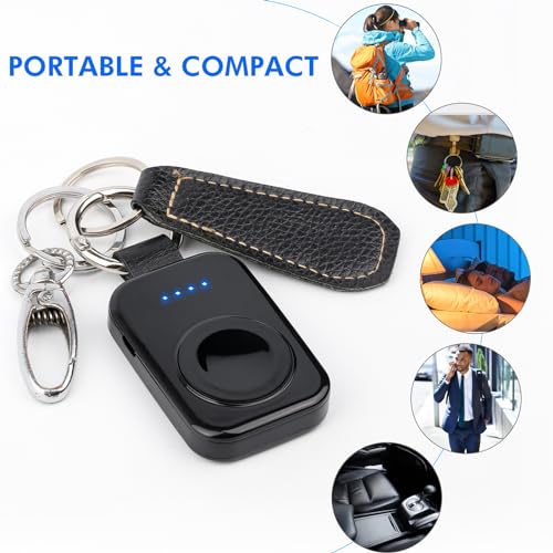 Portable Wireless Charger for Apple Watch,Travel Magnetic iWatch Power Bank - color: Black