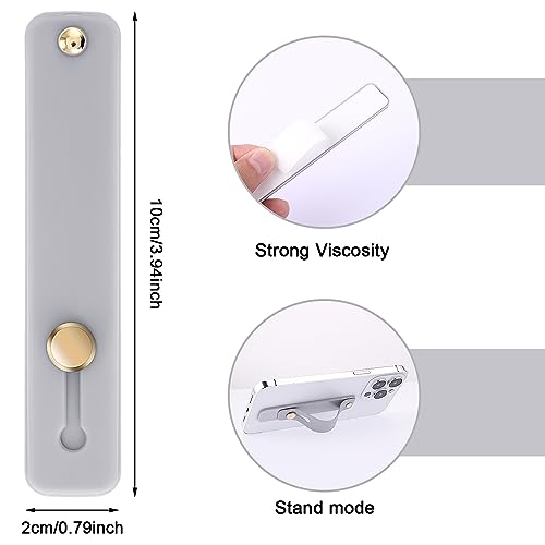 WLLHYF 2Pcs Phone Loop Finger Holder, Silicone Phone Grip Phone Finger Strap Stand Universal Portable Finger Kickstand for Most Smartphones (2pcs-Grey/White) - color: grey/white