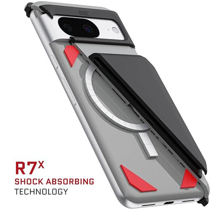 Ghostek Exec Wallet Case for Google Pixel 8 - Magnetic Credit Card Holder, Compatible with Wireless Charging, Kickstand (6.2 Inch, Gray) - color: Gray, size: Pixel 8