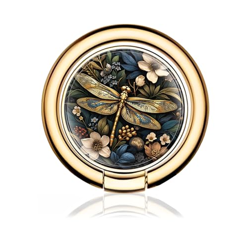 Cell Phone Ring Holder, Cute Metal Phone Grip Stand Finger Ring Kickstand, Flexible 360°Rotation Phone Tablet Case Accessories Compatible with Most Phones Luxury Golden Dragonfly - color: Luxury Golden Dragonfly