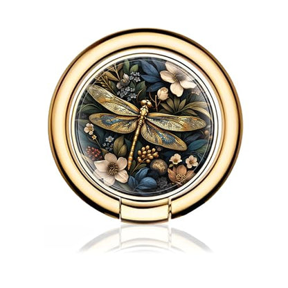 Cell Phone Ring Holder, Cute Metal Phone Grip Stand Finger Ring Kickstand, Flexible 360°Rotation Phone Tablet Case Accessories Compatible with Most Phones Luxury Golden Dragonfly - color: Luxury Golden Dragonfly