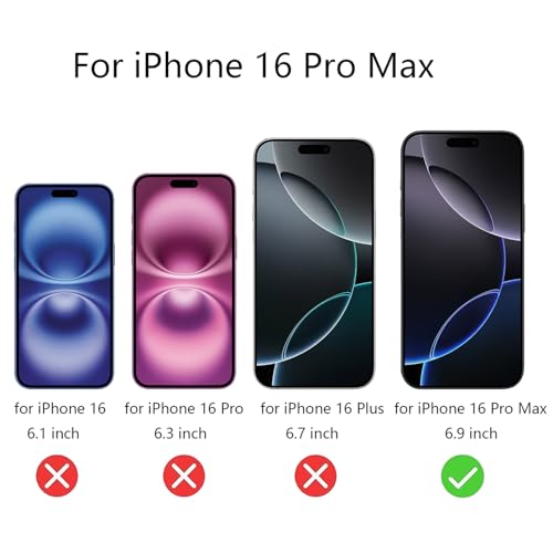 2 Pack Anti-Blue Privacy Tempered Glass for iPhone 16 Pro Max Mirror Anti-Spy Screen Protector Film Electroplated Blue 6.9 inch - size: For iPhone 16 Pro Max