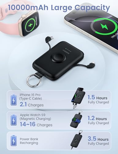 RORRY CharmGo Portable Charger, 10000mAh 20W Fast Charging Power Bank - color: Black