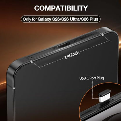 5 Pack Speaker Protector for Samsung Galaxy S26 Ultra, USB C Dust Plug