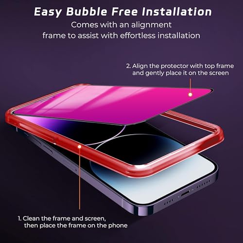 Privacy Screen Protector for iPhone 15 Pro Max 2 Pack (Pink) - color: for iPhone 15 Pro Max (Pink)