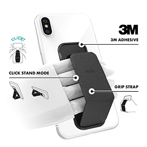 CLCKR Cell Phone Grip and Expanding Stand, Universal Phone Grip Holder for iPhone 15 Pro, Pro Max, Plus, 14 & 13 Models, Samsung Phones, Tablets and More, Lilac Pebbled Lines