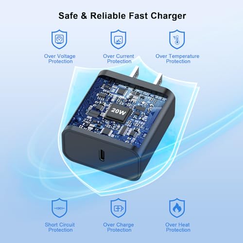 iPhone 17 16 15 Charger Fast Charging 10FT, 20W USB C Charger Block & Cable - color: Black