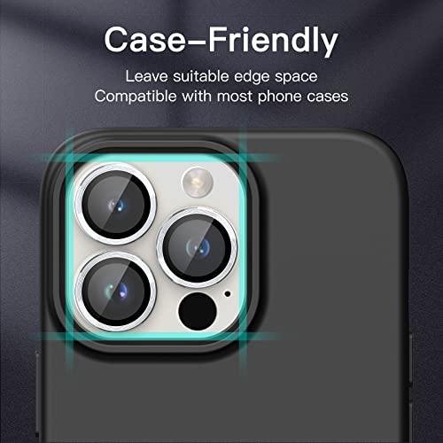 JETech Camera Lens Protector for iPhone 14 Pro/14 Pro Max, Silver, 1 Set - color: Silver
