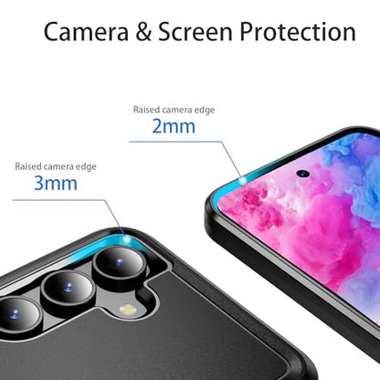 Designed for Samsung Galaxy A15 Case, Black Dual Layer, Heavy Duty Shockproof Tough Rugged Protective Cover for Galaxy A15 5G 6.5-inch, Black - size: for Samsung Galaxy A15