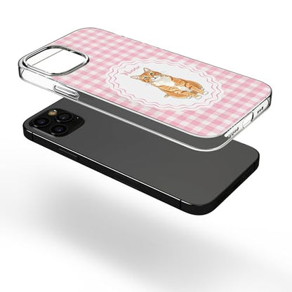 Custom Pet Portrait Watercolor Striped Pattern - Personalized Phone Case Custom Aesthetic Protective Cellphone Cover Accessory Present for Dog Cat Mom Dad Animal Lover