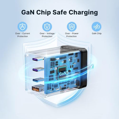200W USB C Charger Block, Foldable 4-Port GaN5 Super Fast Charger USB C - color: Black, size: 1 Pack