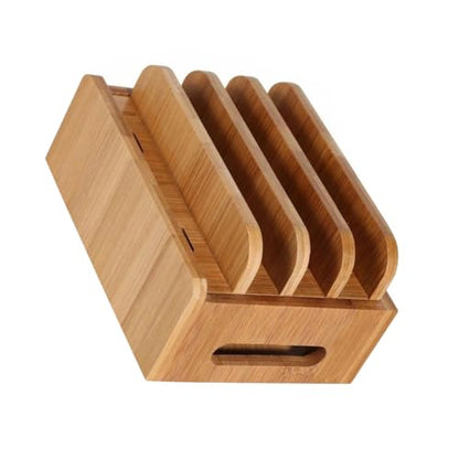 Wood Phone Stand Desktop Organizer for Charging Multiple Devices