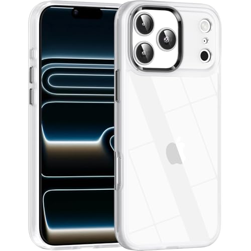 for iPhone 17 Pro case,Crystal Clear Hard PC Back +Soft TPU Frame Shockproof Military-Drop Protection,Classic Hybrid Case for iPhone 17 Pro-6.3"(Matte White) - color: Matte White, size: For iphone 17 Pro-6.3"