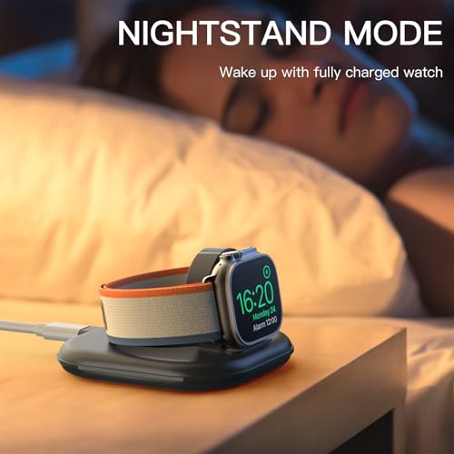 for Apple Watch Charger Stand, Magnetic Fast Charging Dock Portable Design - color: Black