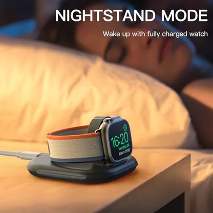 for Apple Watch Charger Stand, Magnetic Fast Charging Dock Portable Design - color: Black