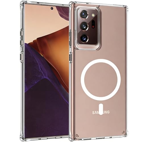 Case for Samsung Galaxy Note 20 Ultra,[Compatible with MagSafe] Transparent Shockproof Anti-Fingerprint Protective Magnetic Cover for Galaxy Note 20 Ultra,Clear - color: Note 20 Ultra-Clear, size: Galaxy Note 20 Ultra
