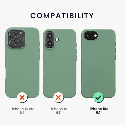 kwmobile Case Compatible with Apple iPhone 17e / iPhone 16e Case - Slim Protective TPU Silicone Phone Cover - Pottery Green - color: Pottery Green, size: iPhone 17e / iPhone 16e