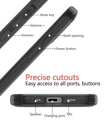 Diverbox for iPhone 13 Case [Shockproof] [Dropproof] [with Screen Protector ] 3in1 Heavy Duty Protection Phone Case Cover for Apple iPhone 13 (Matte Black) - color: Matte Black(Magnet)