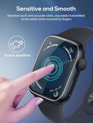 [8 Pack] Screen Protector for Apple Watch 45mm Series 9/8/7 Anti-Scratch,iWatch Self-Healing Soft TPU,Bubble-Free,HD Clear Soft Watch Film,Touch Sensitive,Ultra-thin for iWatch Accessories - size: 45mm Series9/8/7